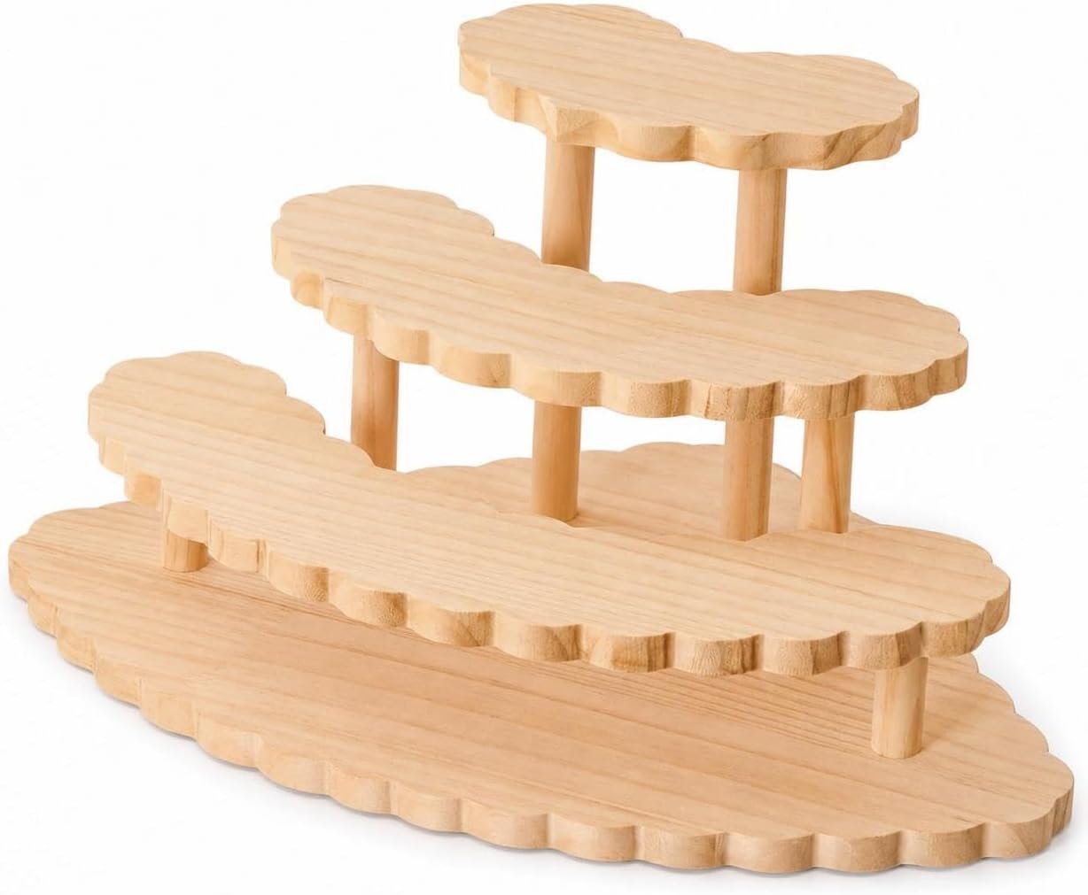 Wooden Display Stand Organizer Desktop Shelf Home Decor Large (Four-tier)
