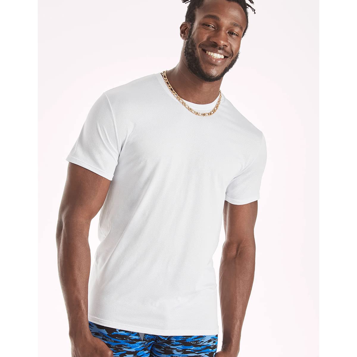 Hanes Men's Ultimate X-Temp Mesh Crewneck Undershirts, 4-Pack White M