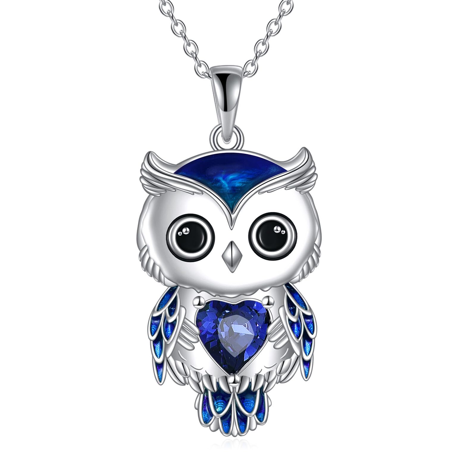 Vadmans Eule Kette Schmuck Geschenke für Damen Sterling Silber Geburtsstein Eule Anhänger Halskette Weihnachts Schmuck für Frauen