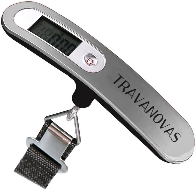Travanovas Portable Digital Compact Luggage Traveling Scale with 110 lb Capacity, Silver