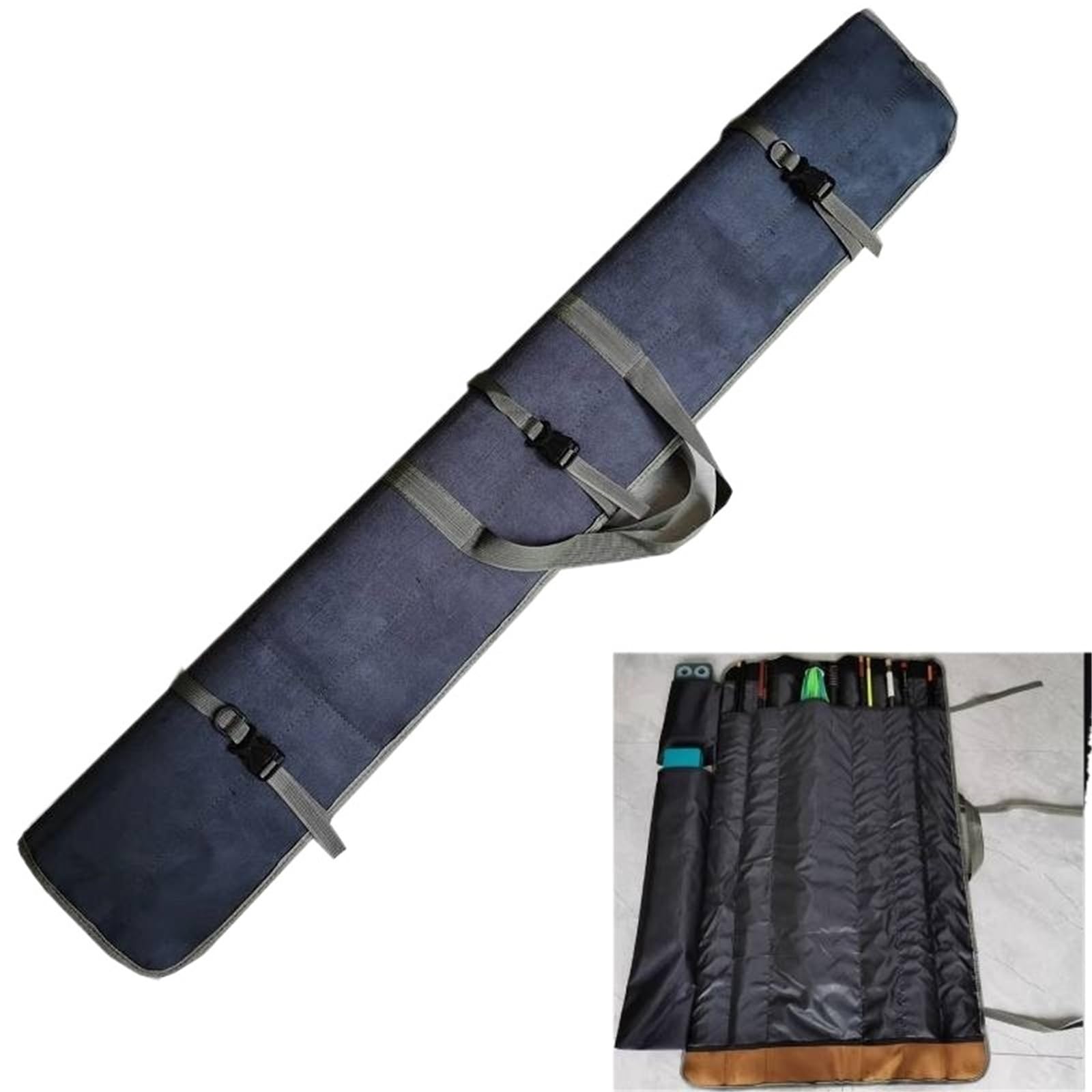 Angeltasche 120 cm 130 150 Leinwand Angeln Tasche Wasserdicht Angelrute Regenschirm Tackle Getriebe Lagerung Fall Tragbare Roll-Up Schulter Taschen
