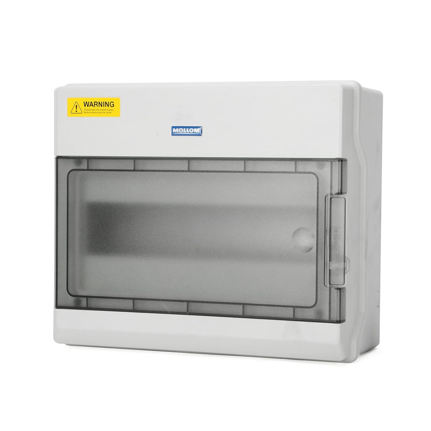 Mollom 12 Way Power Distribution Box with Bus Bars and Din Rail for Miniature Circuit Breaker MCB, Waterproof IP66.Padlock Available for Indoor and Outdoor Use