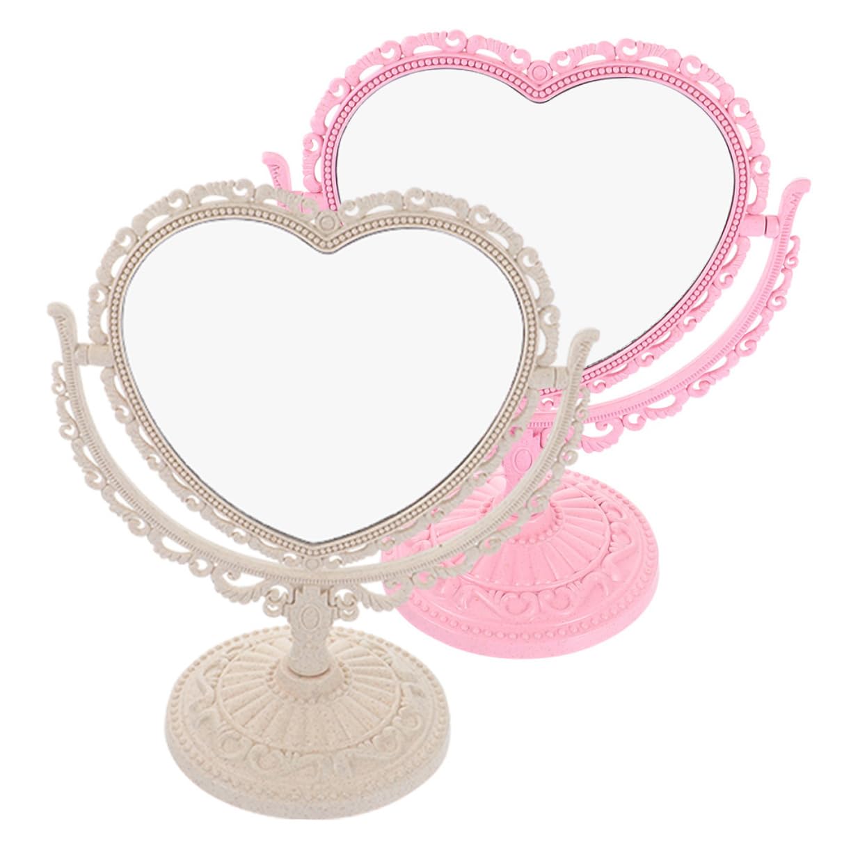 Miroir de table esthétique en cœur vintage pour embellir votre coiffeuse de chambre