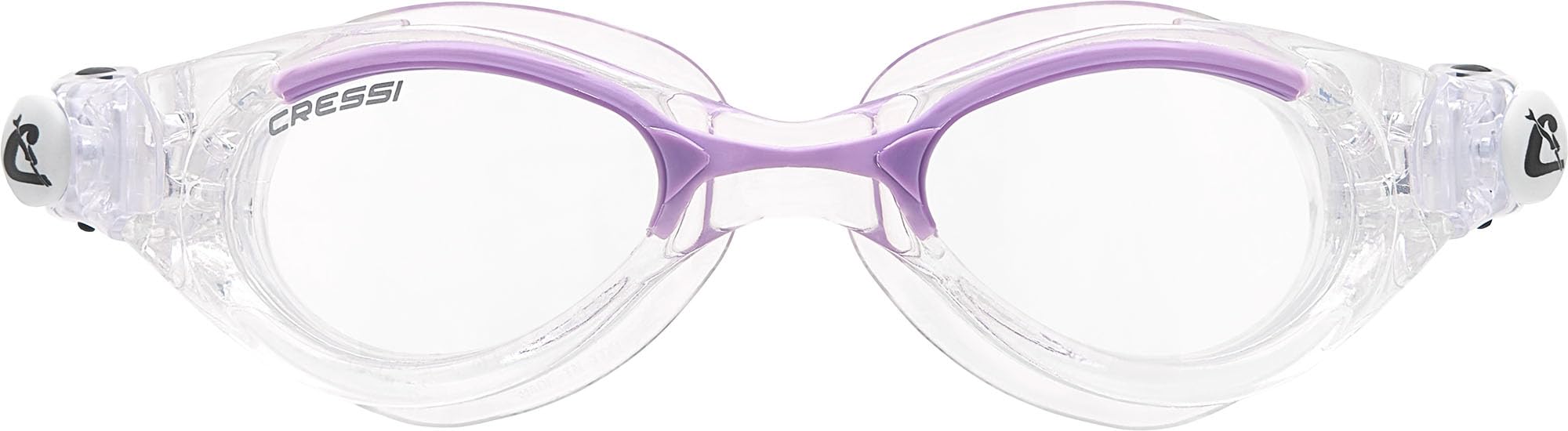 Cressi since 1946 - Flash Compact - Compact Goggles with Separate Lenses perfect for Swimming Pool Snorkelling and Triathlon, Anti Fog_Scratch_UV Protection - Transparent/Lilac_Clear Lens - One Size