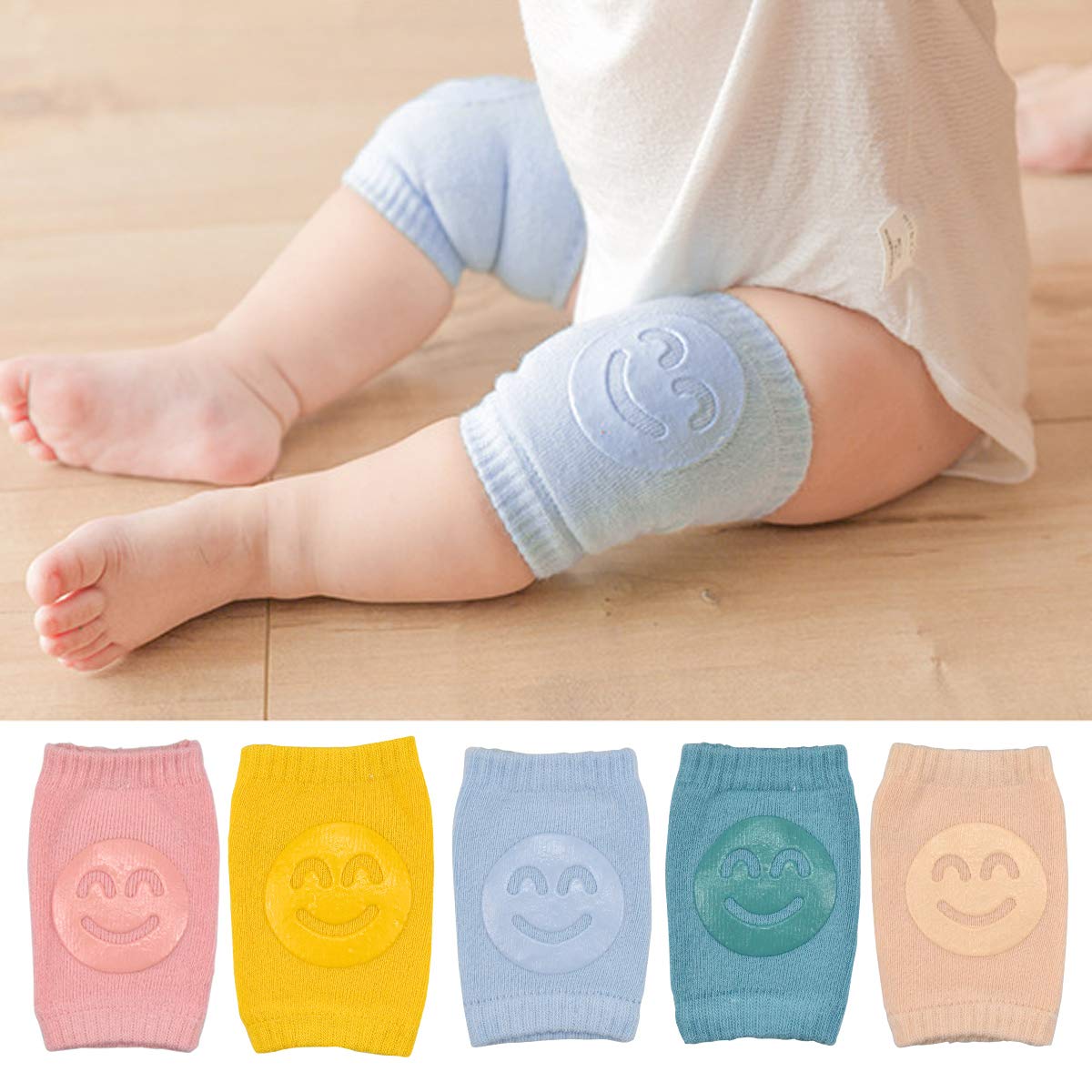 5 Pares Rodilleras Bebé, Rodilleras Antideslizantes para Niño Niña, Rodilleras Bebé para Gatear, Protectores de Rodillas, Calentador de Piernas Elástico para Bebé, 0 a 12 meses