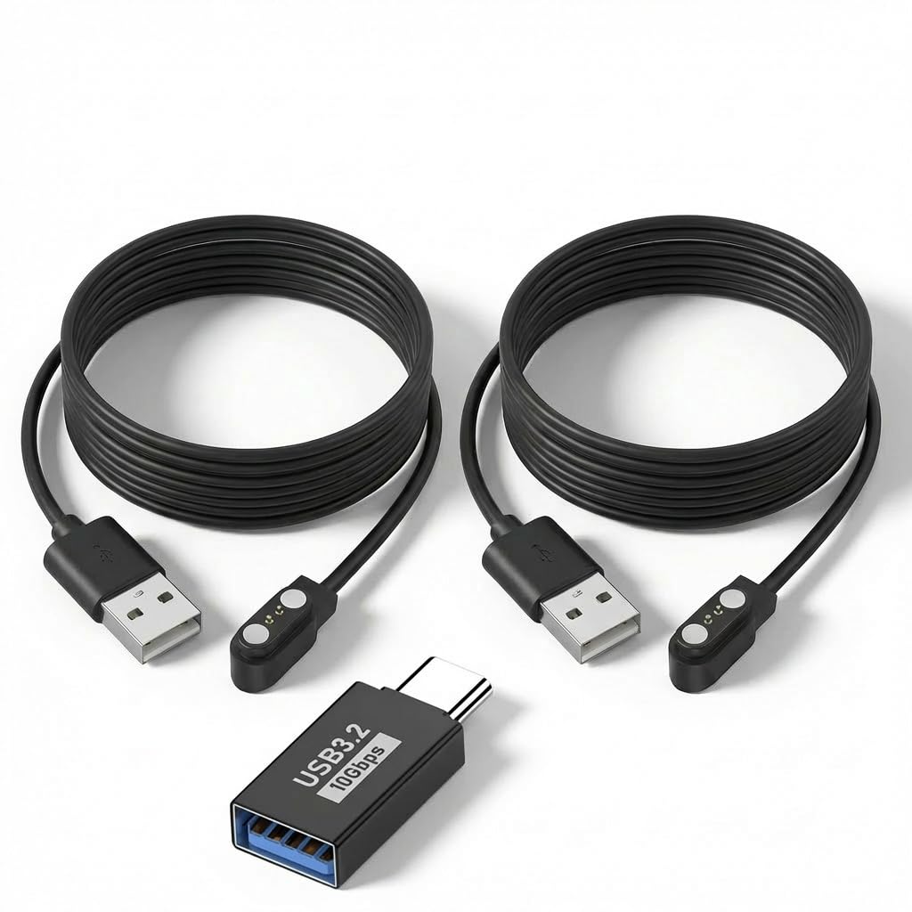 Photo 1 of [2-Pack] Charger Compatible with FITVII GT5 Pro Max, GT5 Pro, Lookimini, Ole, Nexa, Fino 2, H56, HM57, HM58, HM78 and HM08 HM18, Morepro HM57 HM78, Magnetic Charging Cable Cord for FITVII Smart Watch