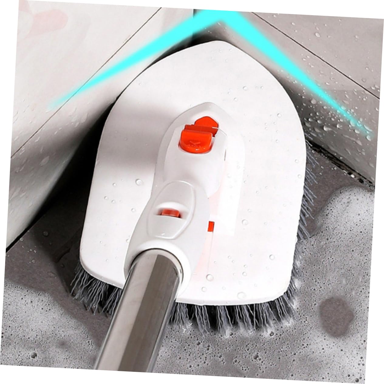 Mikinona 1 Juego Cepillo de Limpieza de Baño Multifuncional con Mango Desmontable Escobilla para Azulejos y Grietas Completo con Cabezal de Cepillo y Repuestos Herramienta para Limpieza de