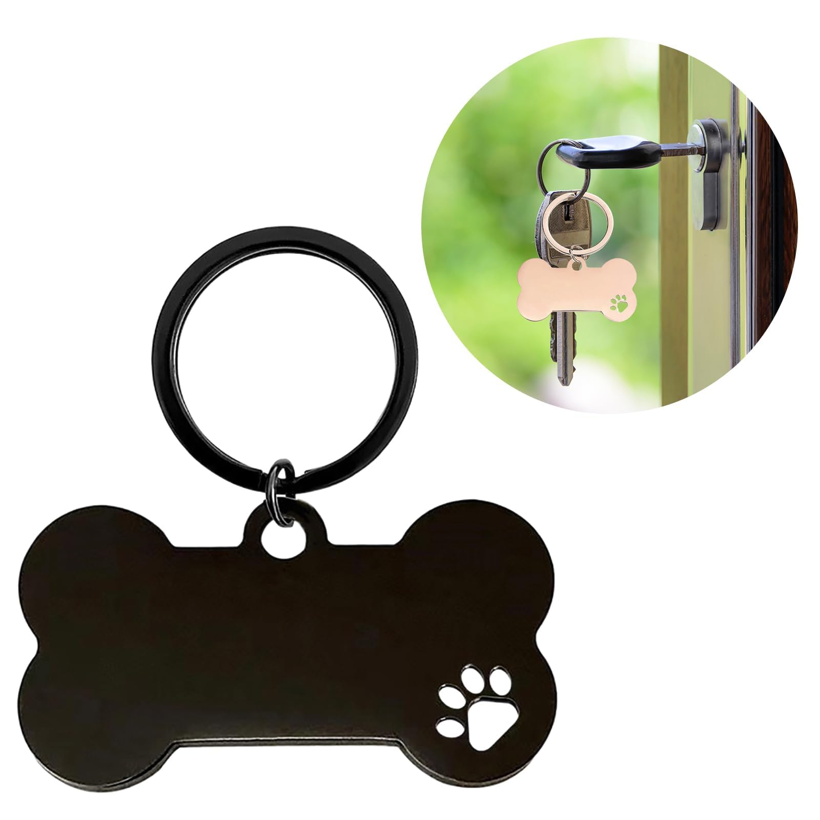 Dog Tag 2 PCS Blank Dog Tags, Bone ID Tag for Dog Engraved Bone Shaped Pet ID Dog Tags, DIY Engraved Cat Dog ID Tags - Image 3