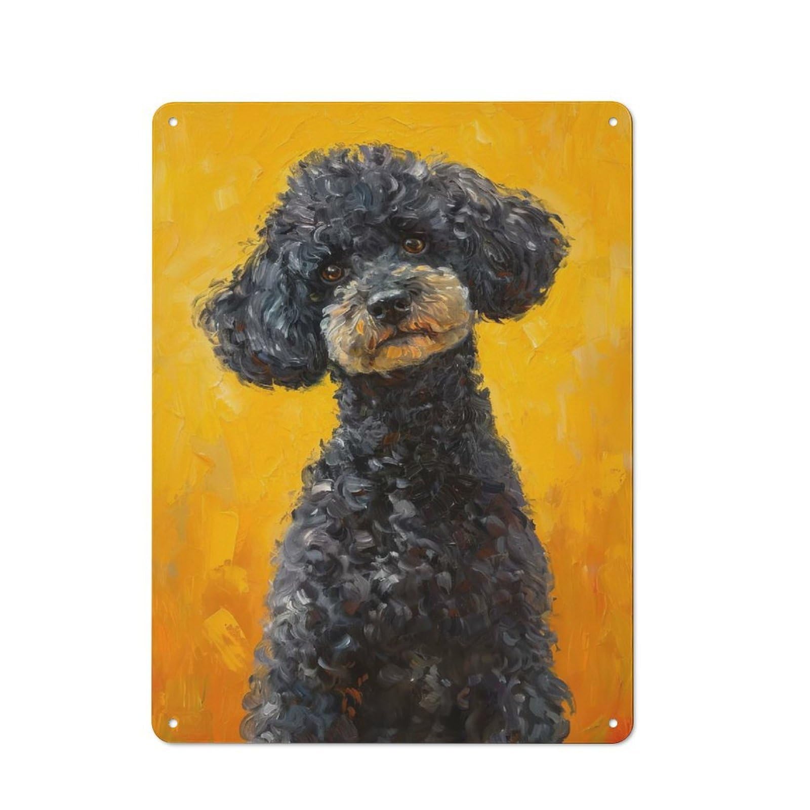Junmoney Style-19 Tin Wall Sign With Poodle Sunshine Charm Design 40X30cm, Classic Kitchen Wall Decor For Restaurant, Kitchen, Counter Or Breakfast Nook
