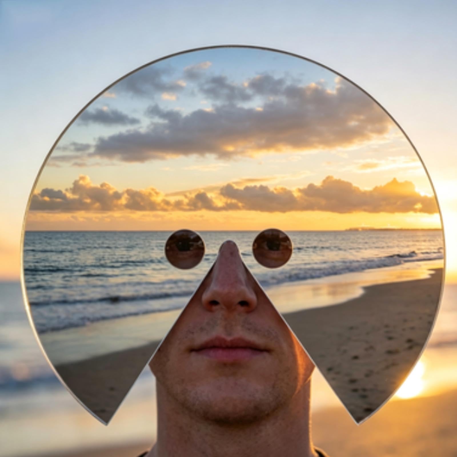 Mirror Mask - What I'm Looking At | Specchio da Testa Anti-Selfie | Mostra il Punto di Vista di Chi lo Indossa | Riflette Luce e Movimento | Accessorio Creativo per Fotografia e Video Arte (1pcs)