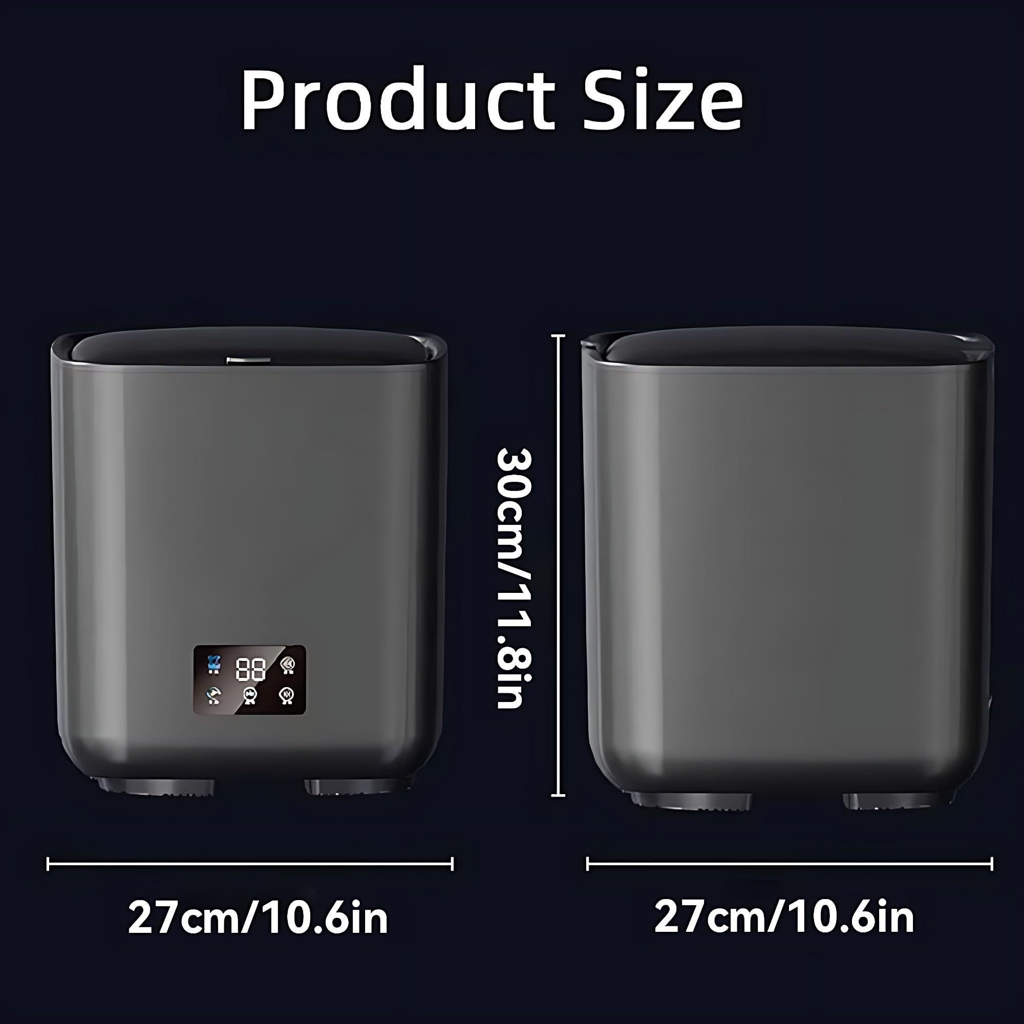 Przenośna w pełni automatyczna pralka, 10 l mini myjka 4 w 1 z rurą odpływową, inteligentne czyszczenie, 4 regulacja prędkości, sterowanie dotykowe LCD do podróży i domu