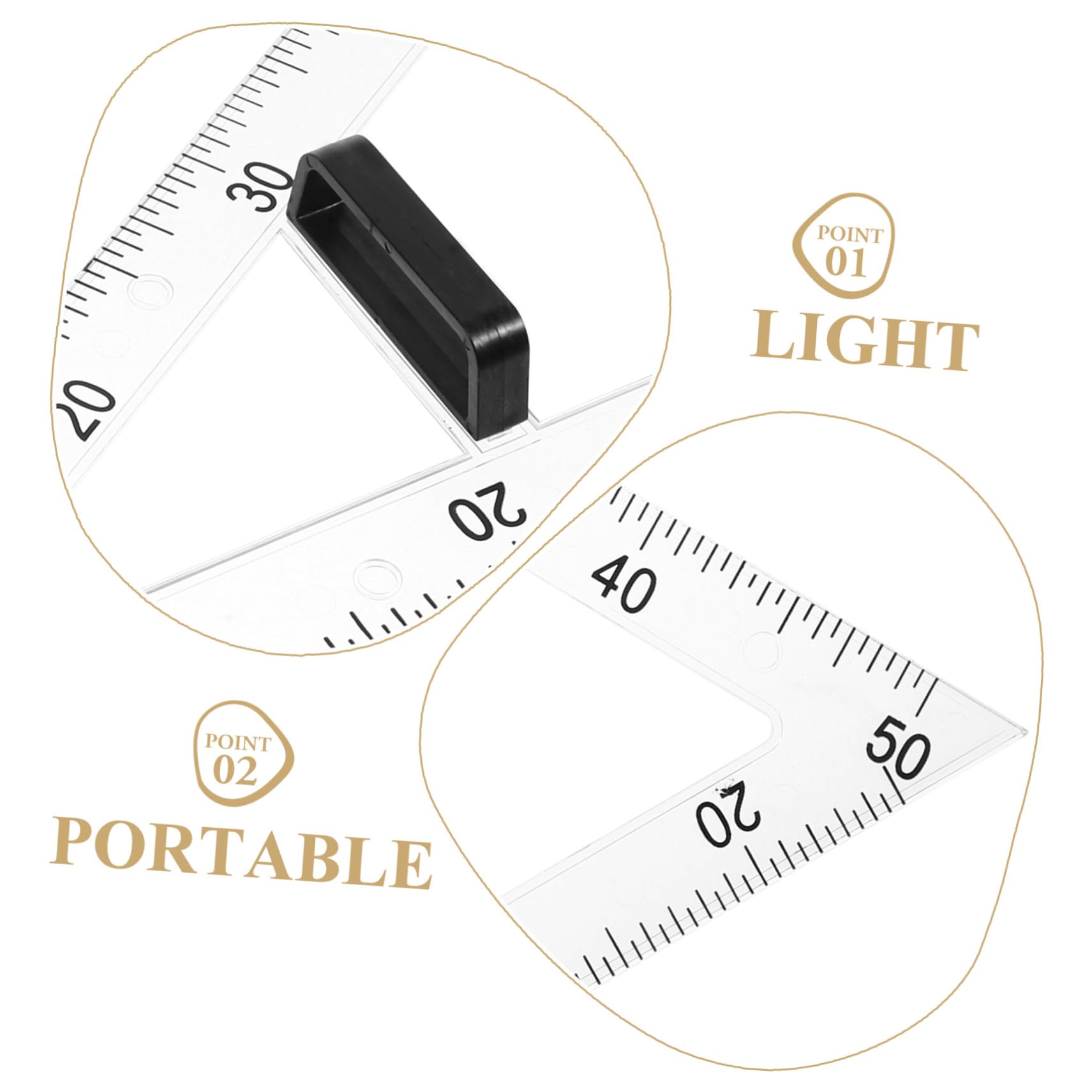 GARVALON Righello Triangolare Magnetico per Insegnamento di Matematica e Fisica, in Abs, per Superfici Magnetiche, Disegno di Angoli e Forme