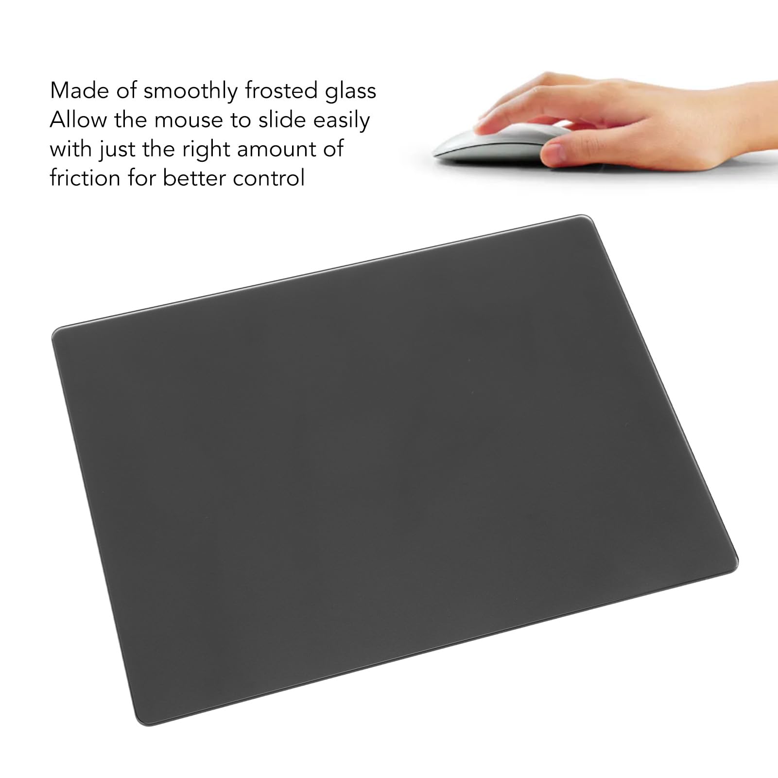 Tappetino per Mouse in Vetro 30x22,5 Cm Base in Gomma Antiscivolo