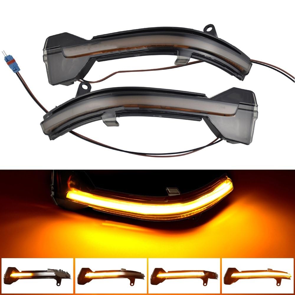 SYLTER Intermitentes AutomóViles Luz Señal Giro Dinámica para BMW 5 6 7 Series F10 F11 F07 F06 F12 F13 F01 2 Uds Indicador Intermitente Espejo Retrovisor Lateral Coche Intermitente Espejo Lateral