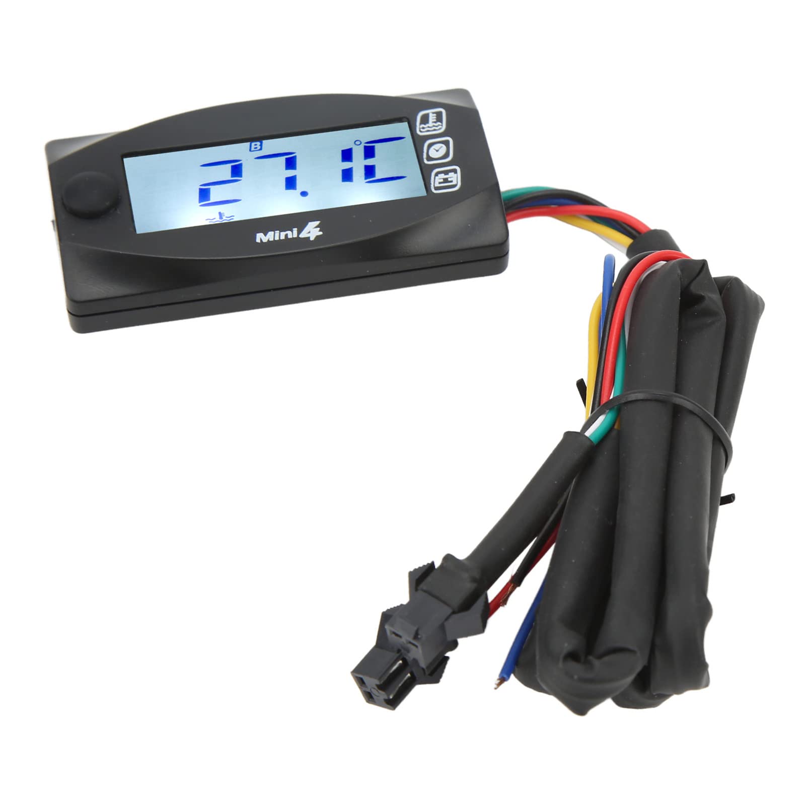 Termometro Digitale LCD, Misuratore di Tensione con Display Digitale Facile Installazione Impermeabile per Moto (14 * 1,5)
