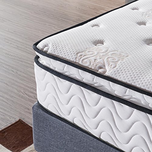 Jacia House MAT_USD002_T Short Queen Mattress 11.4 Inches Pillow Top Pocket Spring Hybrid Mattress thumb #2