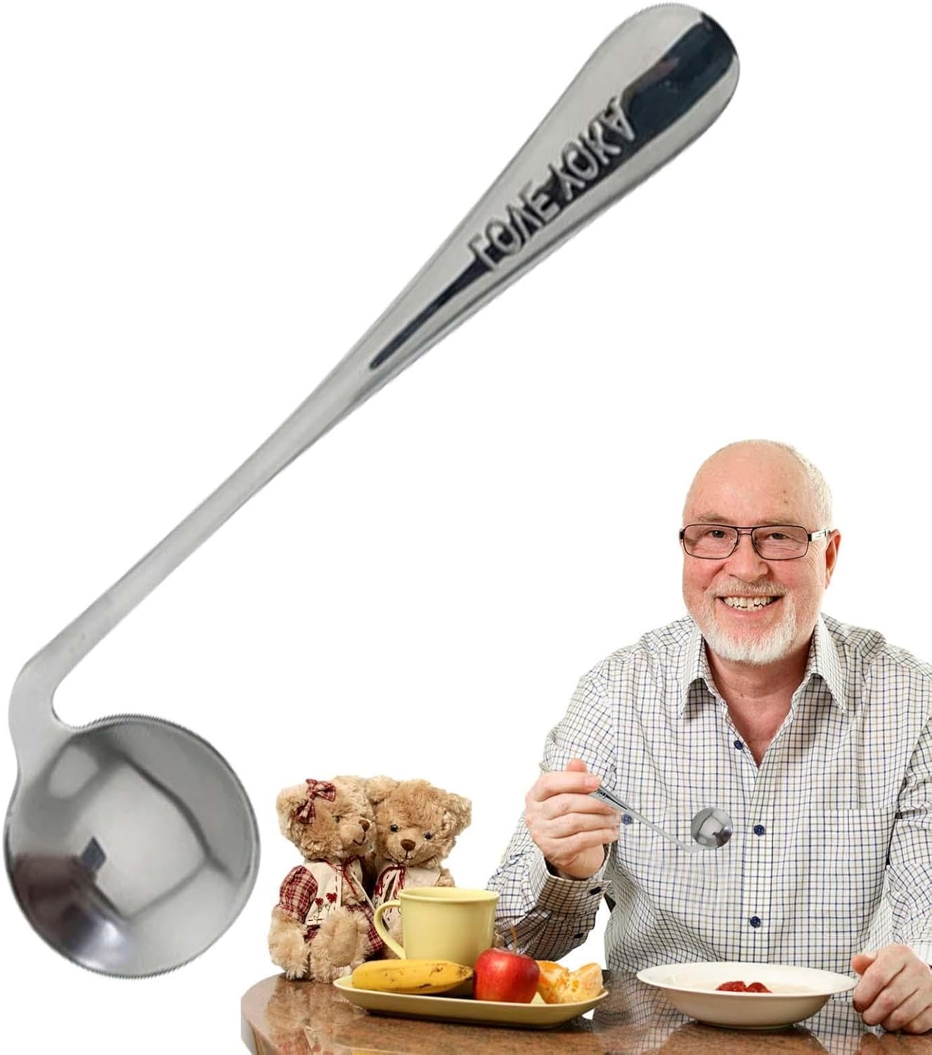 Curved Fork Spoon, Easy Grip Utensil, Feeding Aid Tool, Practical Dining