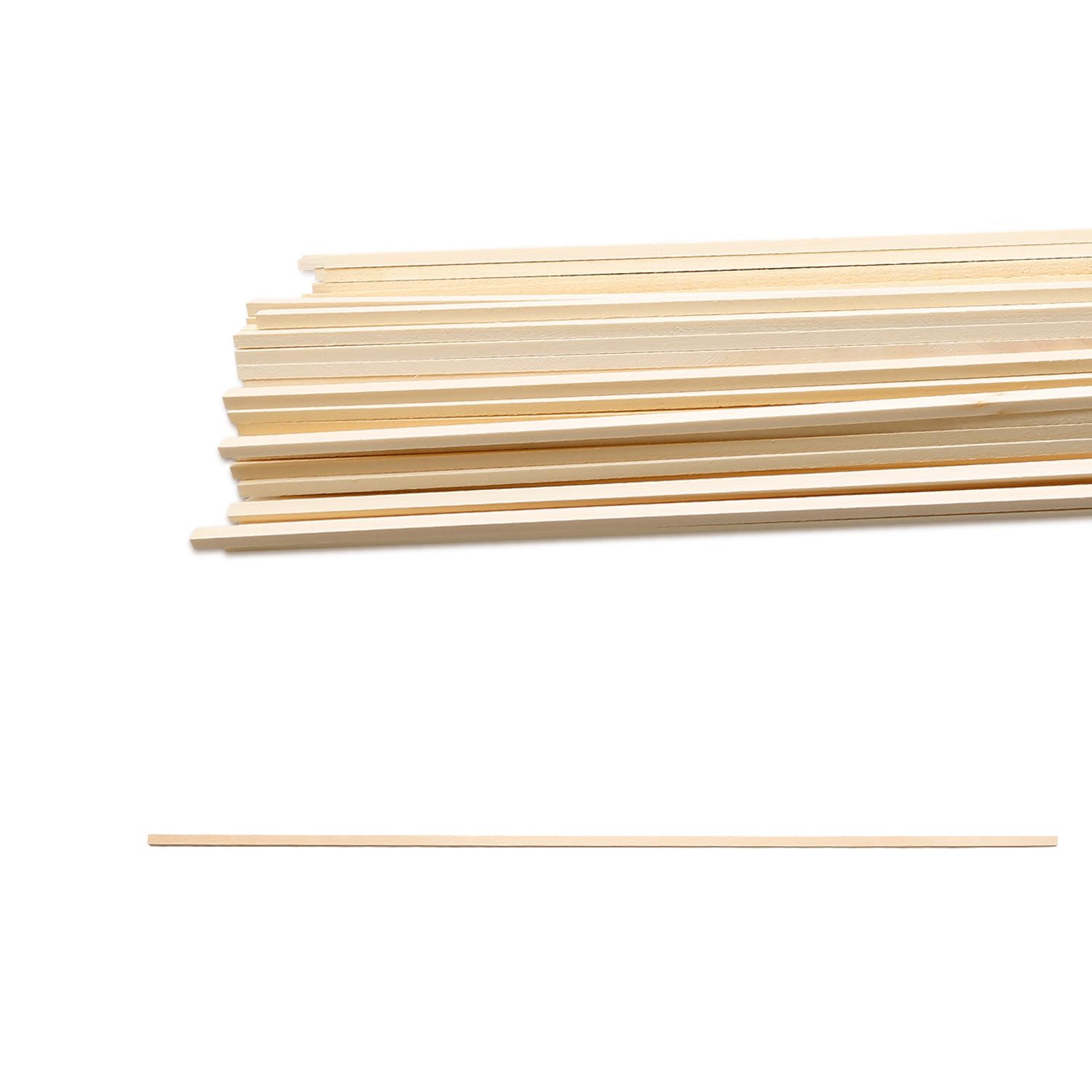 Hopzab Brown 100Pcs Natural Basswood Sticks, Unfinished Craft Wood Rods For Model Building, Lightweight & Durable For Diy Projects, 30.5X 0.3X0.3cm