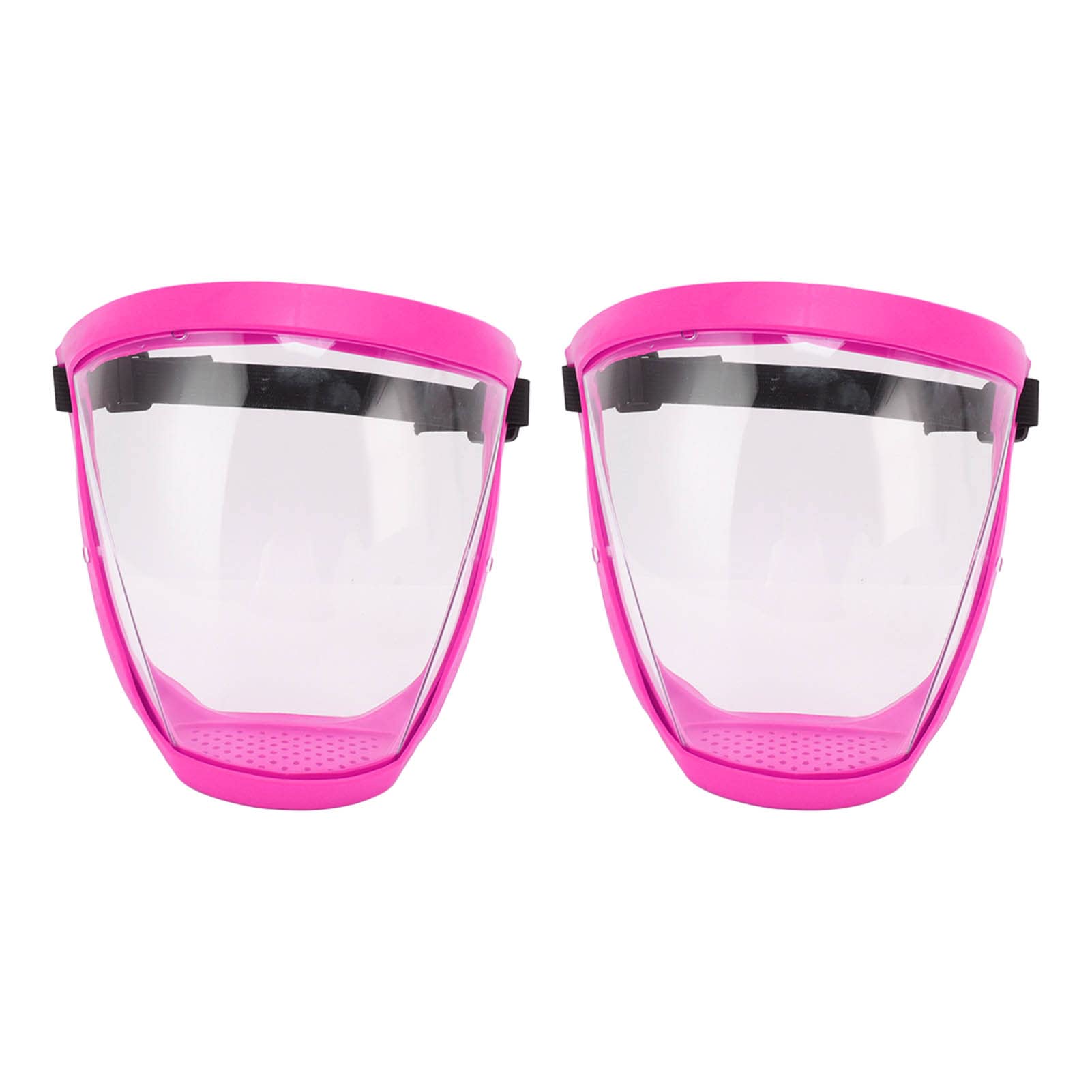 2pcs Face Transparent Full Face Cover for Droplet, Saliva, Splash, Oil, and Dust (Child Pink White)