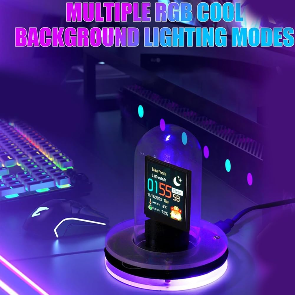Bitcoin Preis Tracker RGB Lichter WiFi Wetterstation Verstellbares DIY GIF Einfaches Display