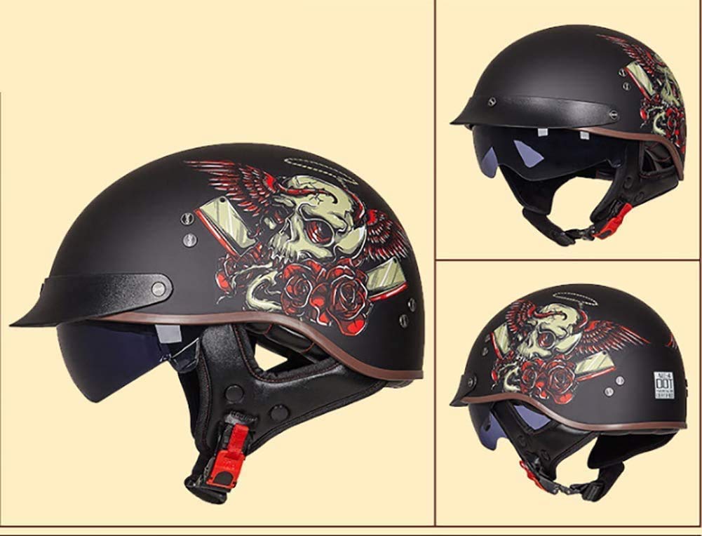 Volwassen Open Gezicht Motorhelm met Zonneklep ECE Goedgekeurd Retro Half helmetfor Mannen Vrouwen, Baseball Cap Stijl Helm Cruiser Chopper Bromfiets Scooter ATV Retro Motorhelm Volwassen Open Gezicht Motorhelm met Zonneklep ECE Goedgekeurd Retro Half helmetfor Mannen Vrouwen, Baseball Cap Stijl Helm Cruiser Chopper Bromfiets Scooter ATV Retro Motorhelm