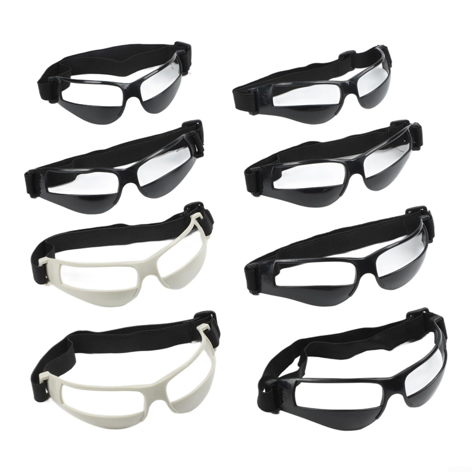 Lot de 8 paires de lunettes de dribble basket-ball entraînement, vision tête haute bande réglable cadre plastique