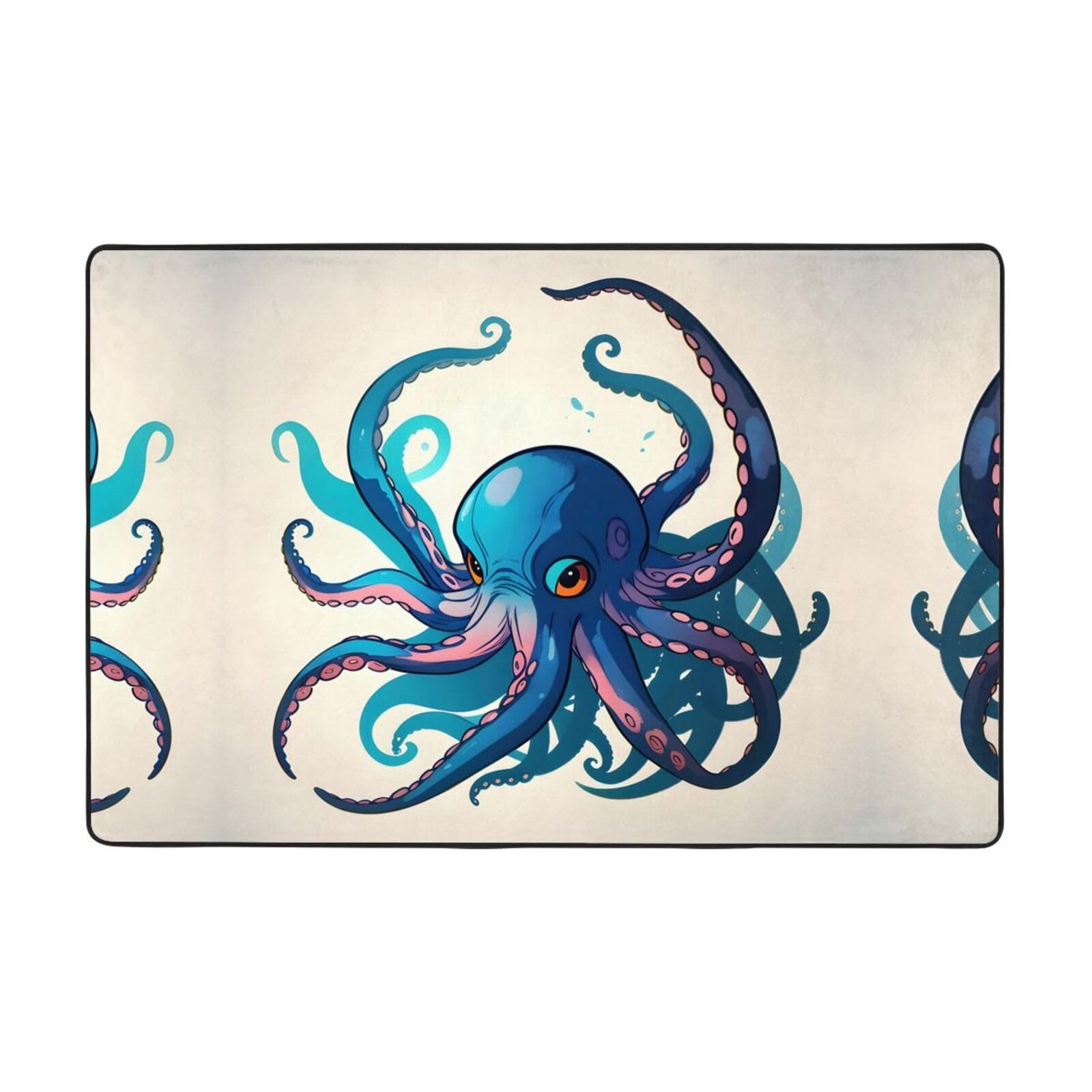 Tapis pieuvre bleu et violet super doux pour la decoration du salon