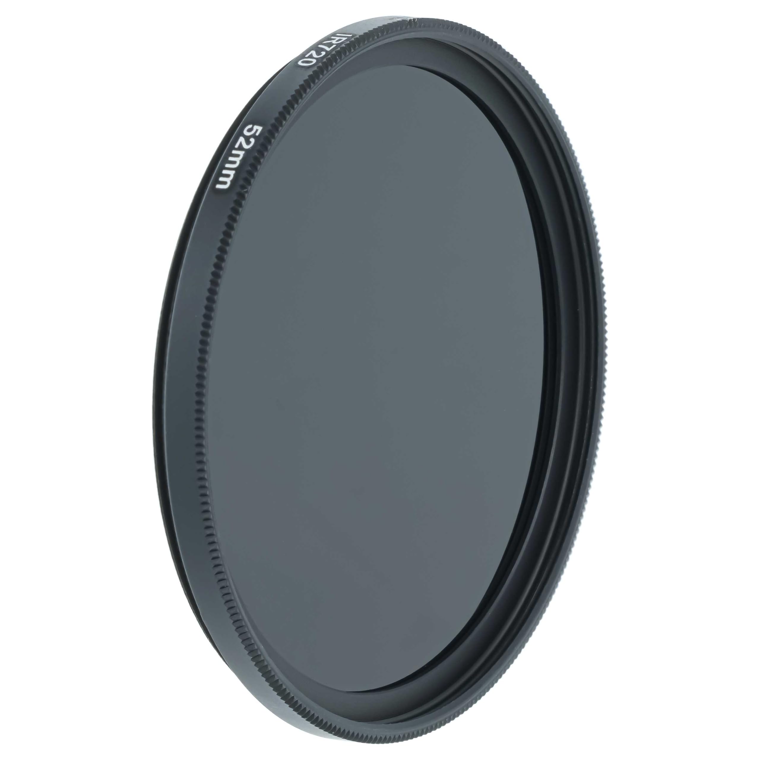 vhbw Universal Infrarot Filter 720nm für kompatibel mit Kamera Objektiven mit 52mm Filtergewinde - Zirkularer IR-Filter, Schwarz