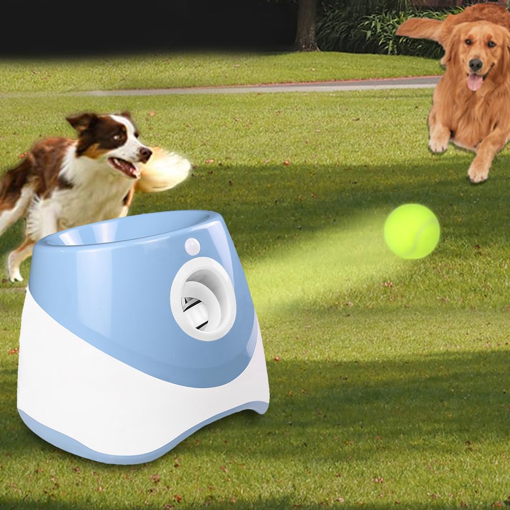 ALINUOYQ Automatic Dog Ball Launchers, Ball Thrower Dog Machine with 3 Firing Ranges for Outdoors Courtyards Parks, Mini Throwing Balls Machine for Small Medium Dogs
