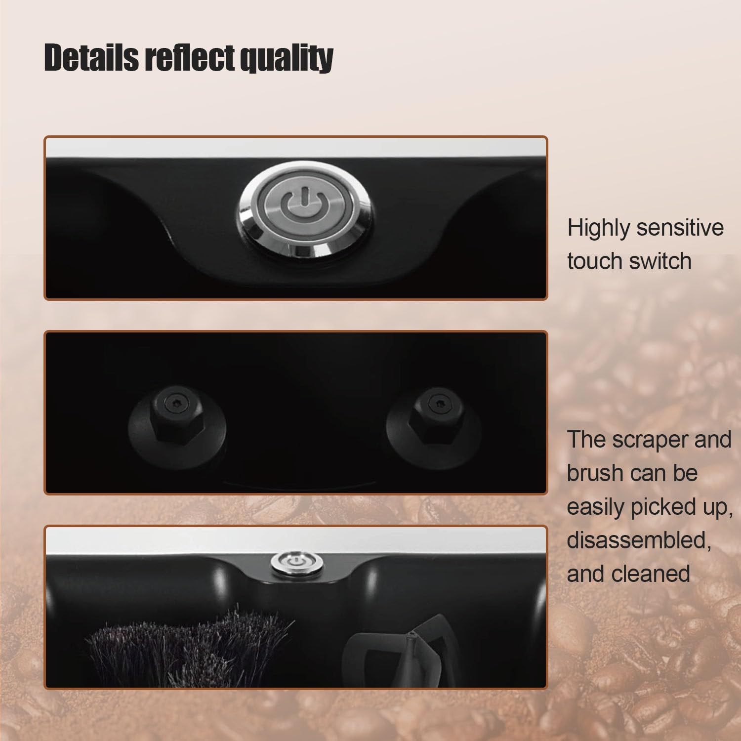 Lavador automático de portafiltros de café eléctrico de Acero Inoxidable de 340 RPM, Accesorio Profesional para cafeterías, restaurantes, Bares y Uso doméstico Silver