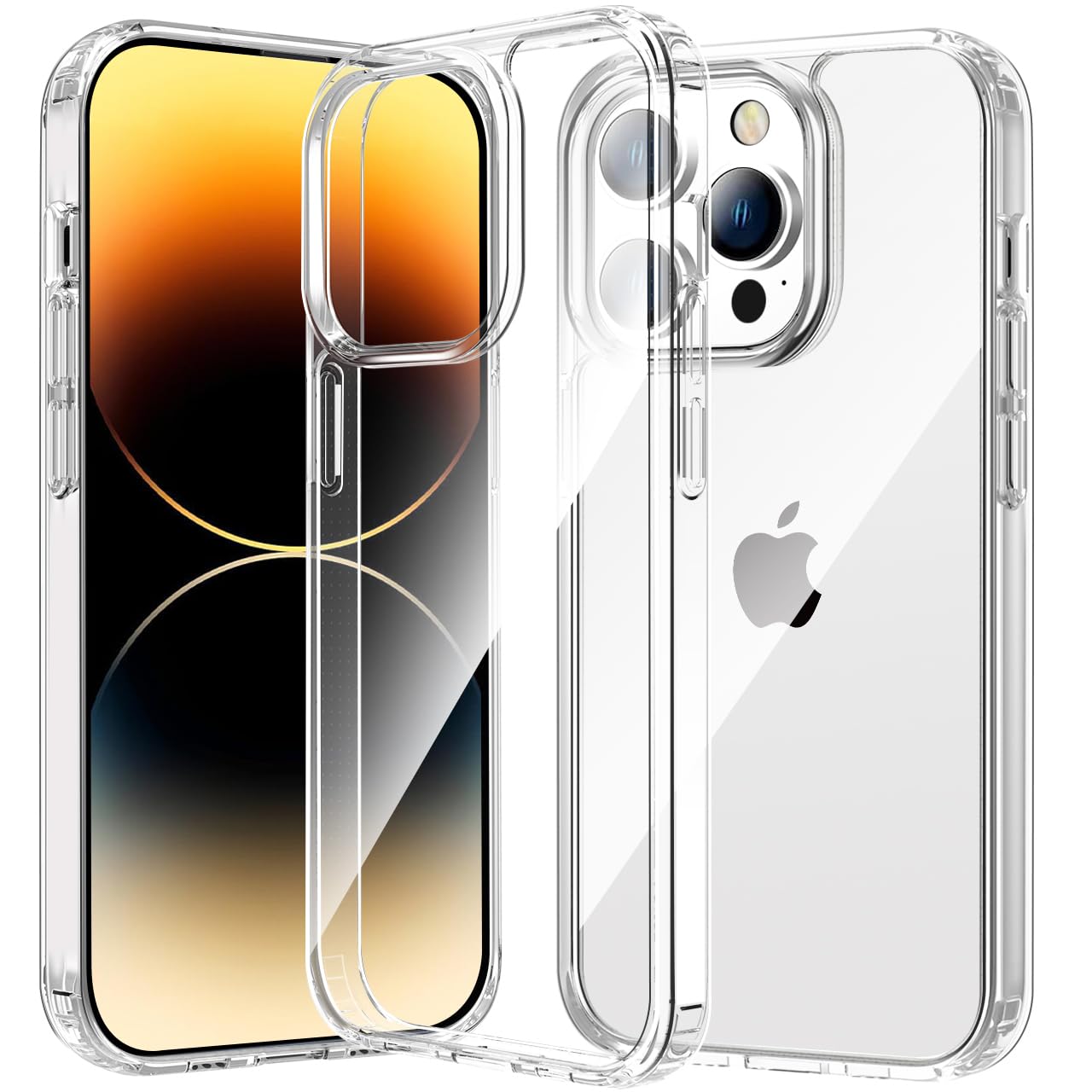 tigratigro Cover per iPhone 14 Pro 6.1 Pollici, Anti Ingiallimento,Custodia con Assorbimento degli Urti e Anti-Graffio,Struttura Protettiva Antiscivolo, Classico Stile Cover Trasparente