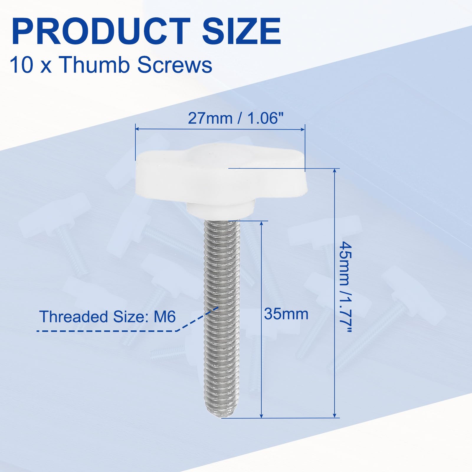 PATIKIL 10 Pcs t Wing Knobs Thumb Screws - Image 2