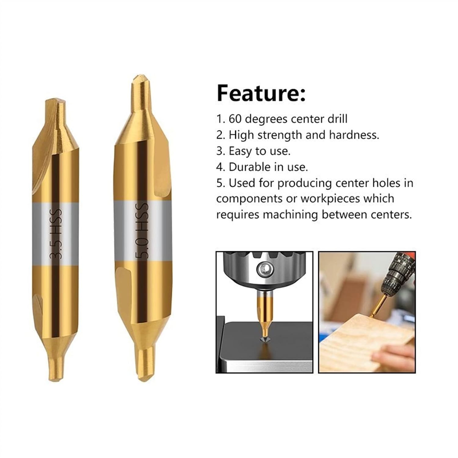 Drill Bit 60 Degree Combined Countersinks Angle Bit Metal Drill Bit 1Pcs (Color : 5.0mm)