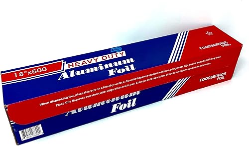 Miniatura 7 de Papel de aluminio resistente de 18 pulgadas x 500 pies, grado comercial para la industria de servicios de alimentos, papel aluminio plateado para