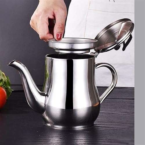 Miniatura 4 de Tetera de acero inoxidable con filtro filtro de aceite de cocina recipiente de condimento líquido soporte para café hervidor de té accesorio de
