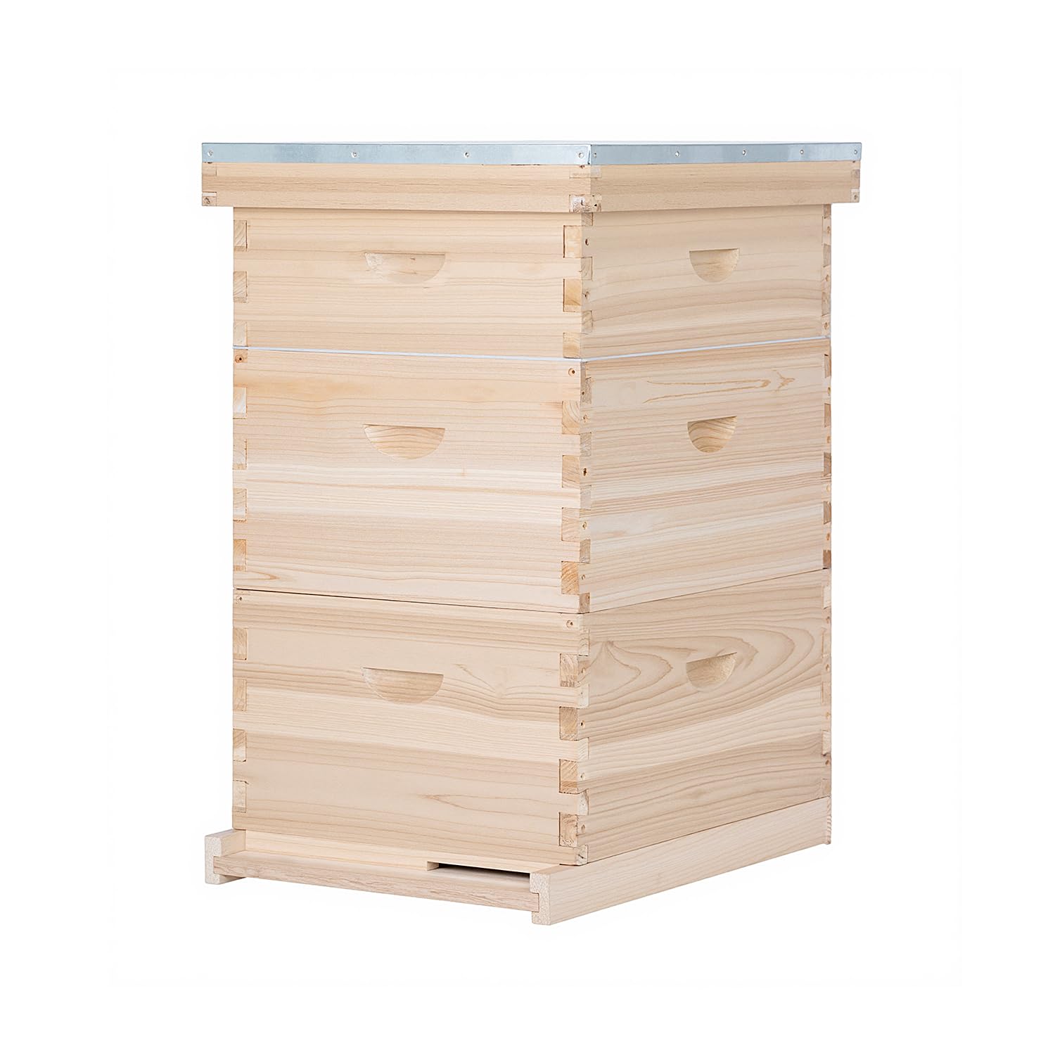 BeeCastle 10-Frame Complete Bee Hives and Supplies Starter Kit,Beehives for Beginners with Beehive Frames and Waxed Foundations (2 Deep Bee Boxes & 1 Medium Super Bee Box)