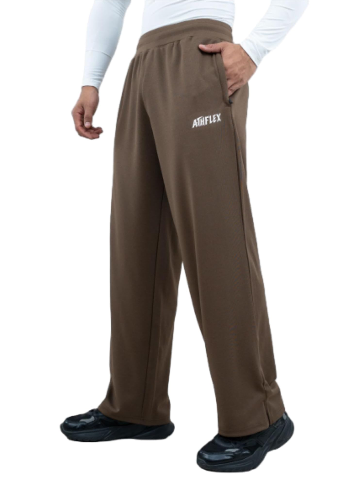 Aero Flex Pant for Men PL Roma Knit Polyester Training Pants for Men Straight Fit Breathable Quick Dry Athletic Bottom Wear Travel Activewear Cocoa-image-26