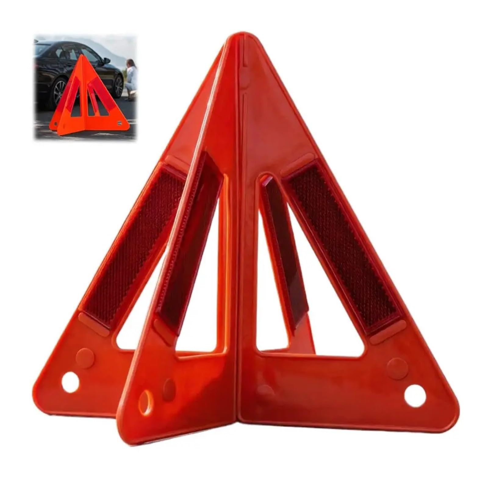 6 Set/12 Pezzi Triangolo di Avvertimento Emergenza Segnale Pericolo Guasto for Auto visibilità Sicurezza Stradale Riflettente Stop per Accessori Emergenza