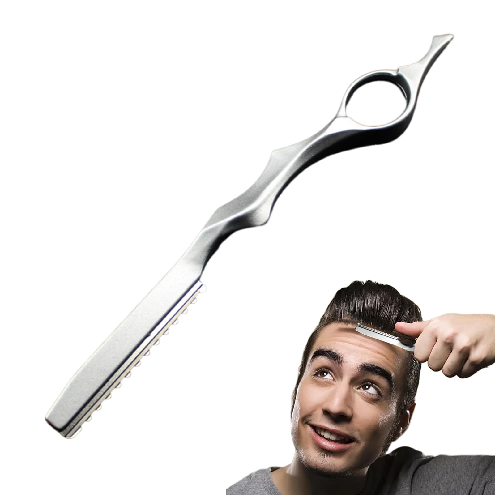 Rasoio per capelli, taglierino per capelli - Rasoio per capelli con manico in lega Taglierina in acciaio inossidabile,Strumento per tagliare i capelli, texturizzare i capelli, diradare i