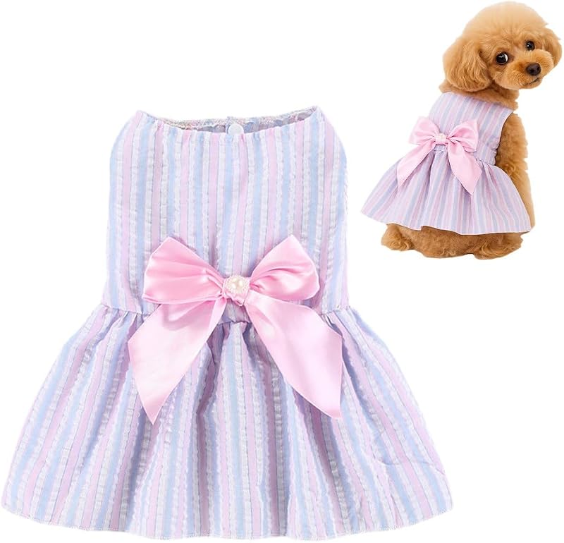 Vestido para Cães e Gatos OTKARXUS em Poliéster com Laço, Pacote com 1