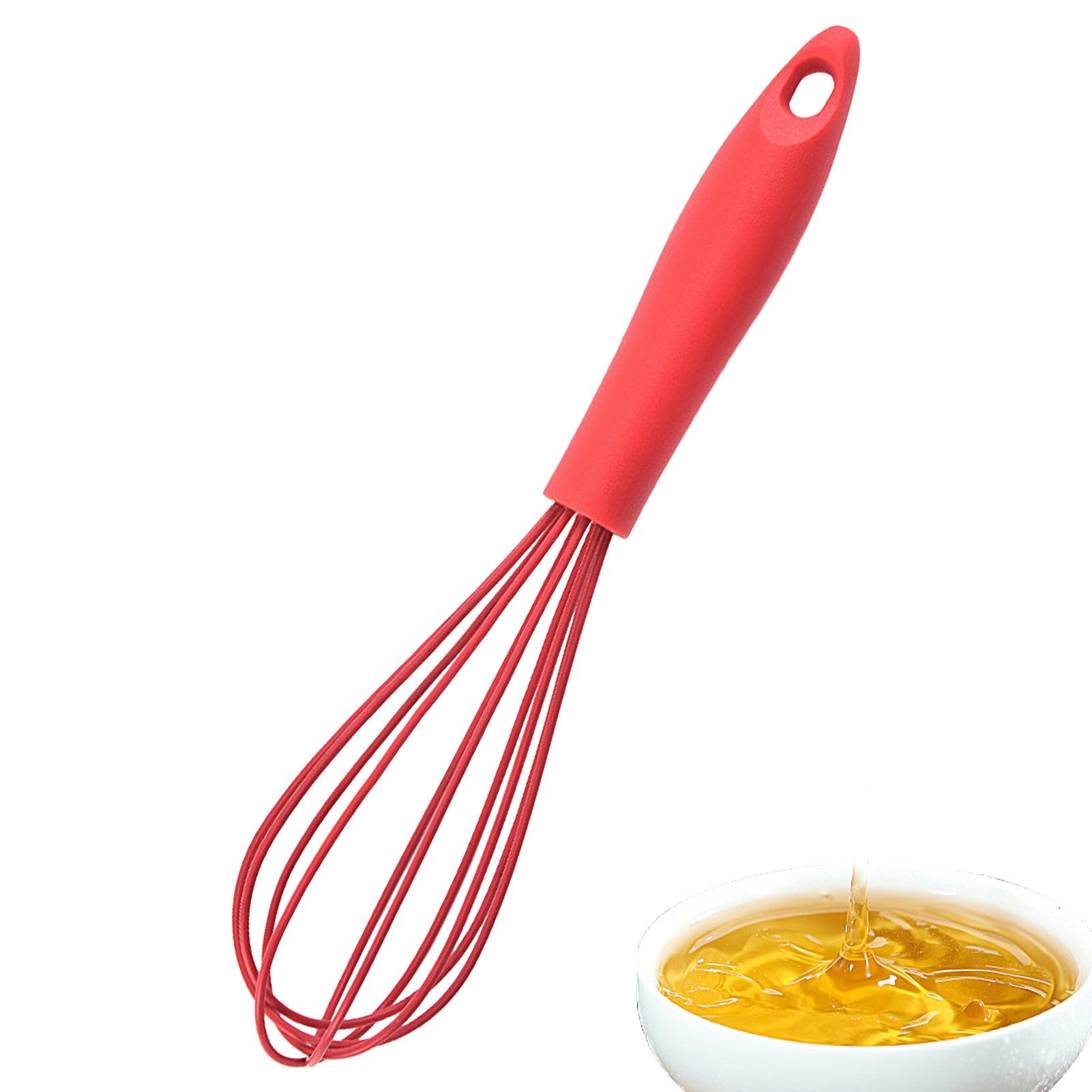 Batidor de silicona – Batidor de silicona para cocinar, batidor compacto de silicona, batidor de silicona pequeño, perfecto para mezclar, batir, batir, mezclar ingredientes, mezclar salsas