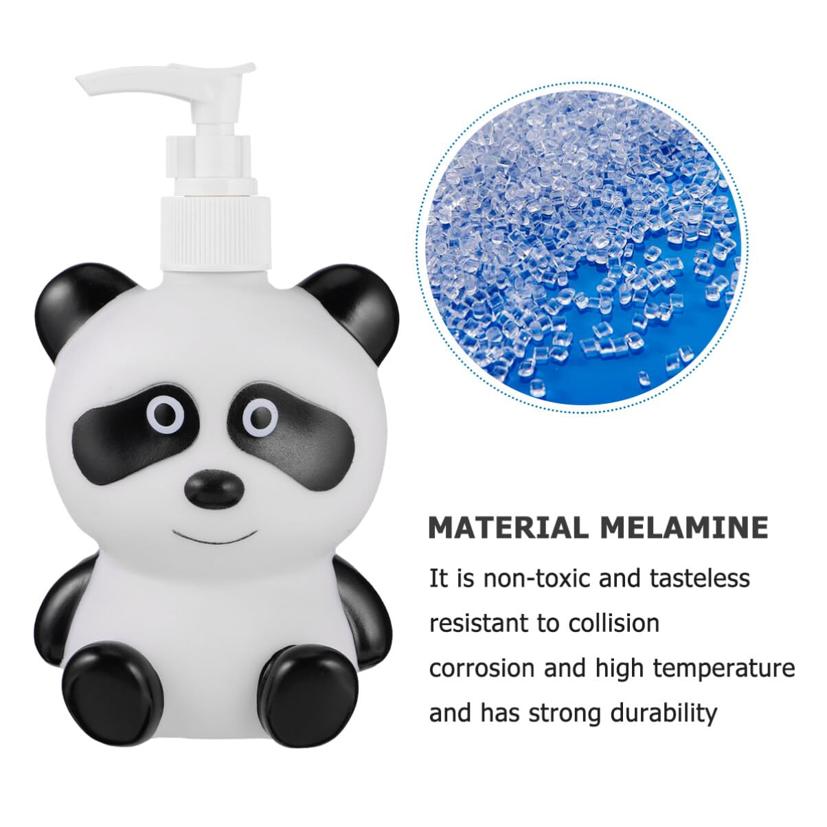 HEMOTON Kids Lotion Dispenser Press Pump Bottle 10Oz Refillable Panda Cartoon Design for Shampoo Soap Bathroom Home School Use - Image 2