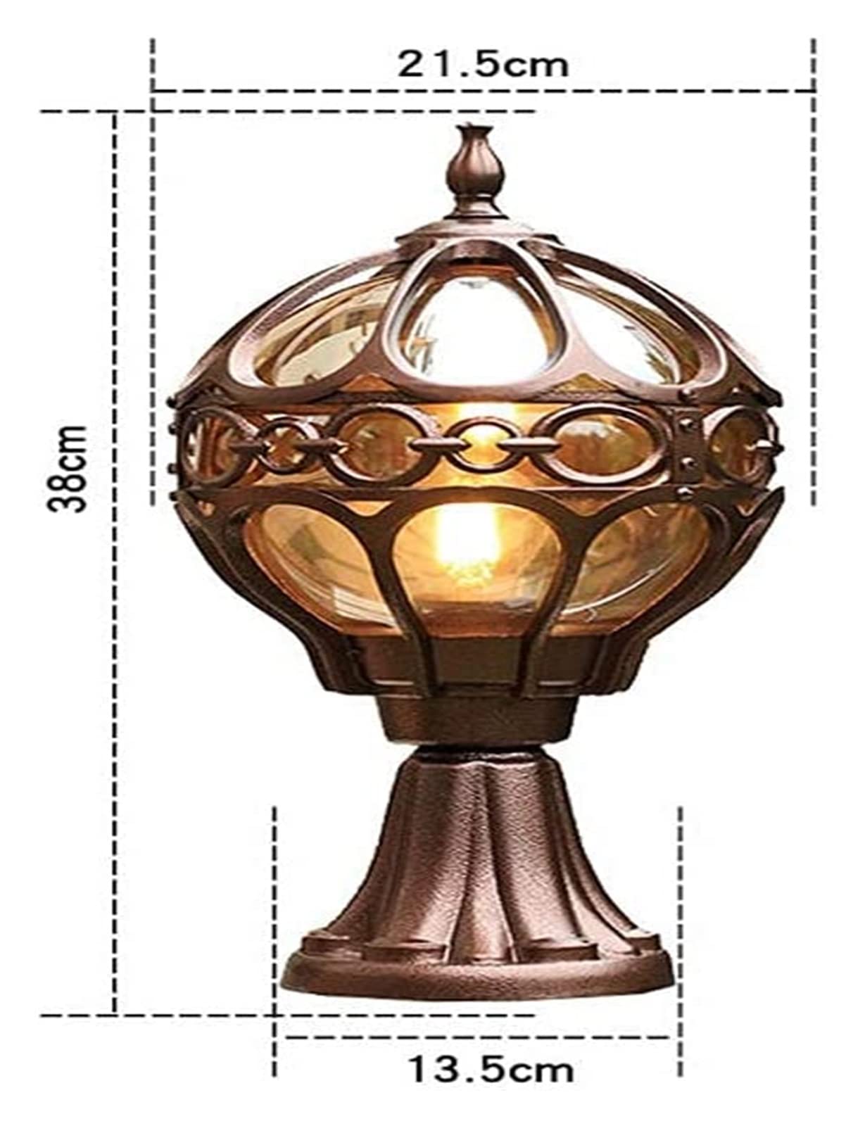 Lampada da cortile Lampada da esterno in ottone Lampada da esterno in ottone Lampada da palo in ottone Lampada da colonna in alluminio antico impermeabile antiruggine Lampada da giardino Prateria