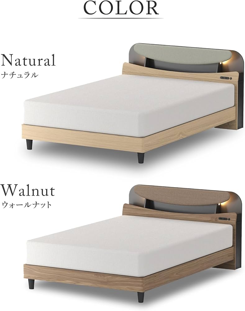 Amazon|関家具(sekikagu) ベッド ダブル ベッドフレームのみ 棚付き Amazon|関家具(sekikagu) ベッド ダブル ベッドフレームのみ 棚付き