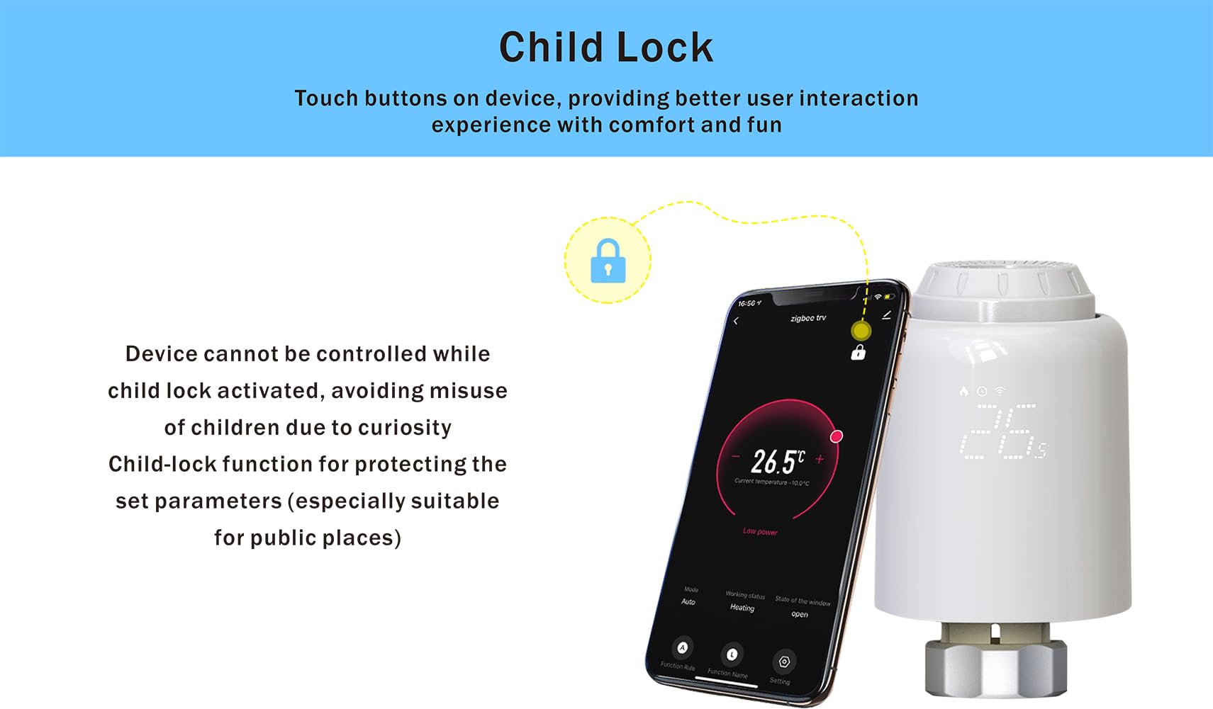 Zigbee Smart Thermostatic Radiator Valve, Supporta il controllo remoto tramite app smart life