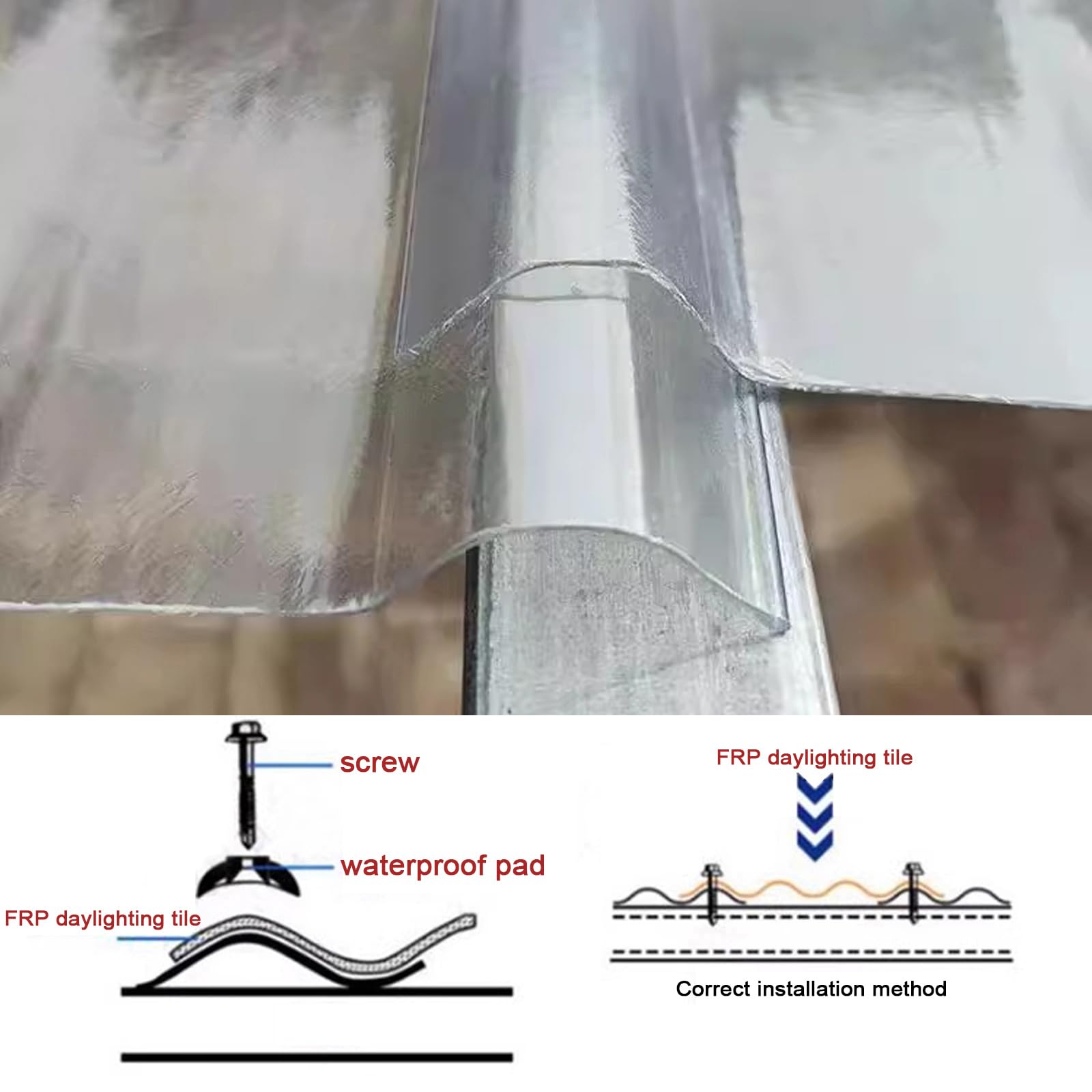 Panel para Tejado Aislamiento Térmico Impermeable,Paneles de Techo Transparente,Chapa Ondulada,Paneles de Iluminación Natural de Fibra de Vidrio Resistente a Los Rayos UV (0.9x1.8m/35x71in,20 pcs)