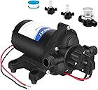 ECO-WORTHY RV Fresh Water Pump 12V DC 3.5GPM 45PSI with Pressure Switch, 12Volt Self Priming Water Pressure Diaphragm Pump On demand for RV Yacht Camper Sprayer Food Truck Black
