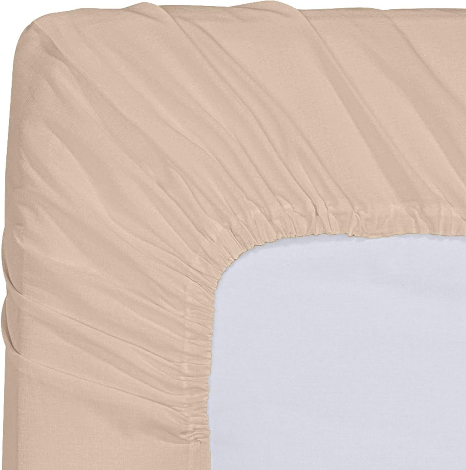 #1 Fitted Sheet On Amazon! 600-TC Egyptian Cotton 1-PC Luxurious Fitted Sheet Fit Up to 9-11" Deep Mattress Twin XL (39" X 80") Taupe/Beige Color { Style : Solid }