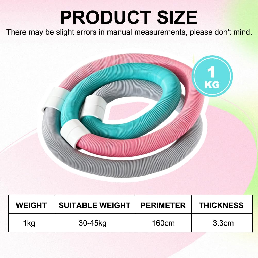 Hula Hoop per adulti, cerchio fitness ponderato, pieghevole in PVC, per la perdita di peso, con bussola per la vita e la scuola