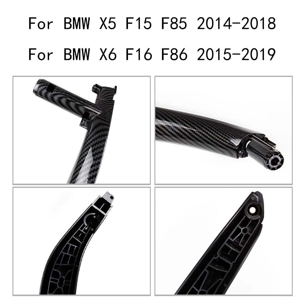 Copri Maniglia Portiera Interna Per BMW X5 F15 X6 F16 2014-2018 - Fibra Di Carbonio/Argento - Foto 4